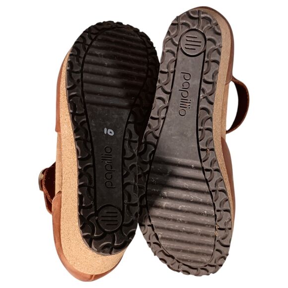 Birkenstock Papillio Shoes Leather Closed Toe Mary Wedge Heel Brown Womens 9 - Picture 13 of 13